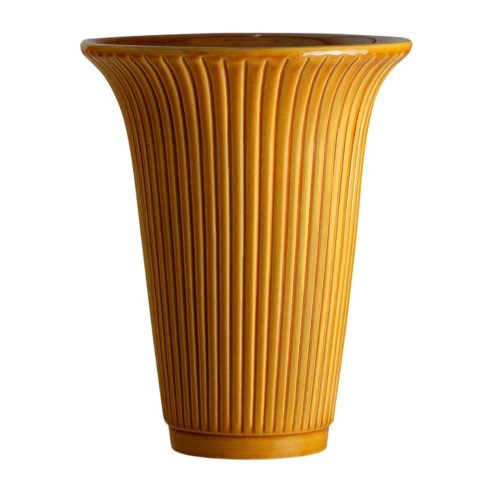 Daisy vase glassert Ø12 cm - Gul - Bergs Potter
