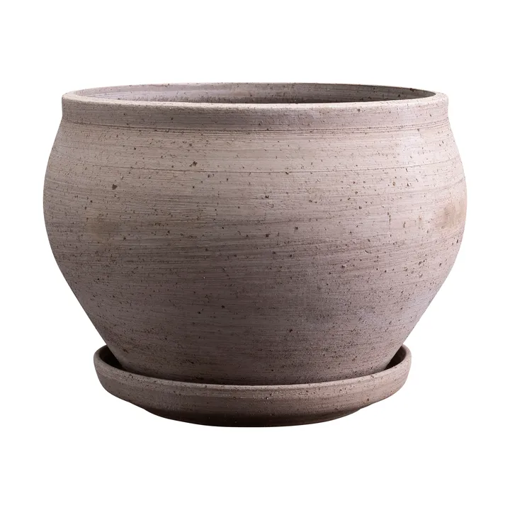 Delphi potte med fat 2 deler - Grey, Ø24 cm, low - Bergs Potter