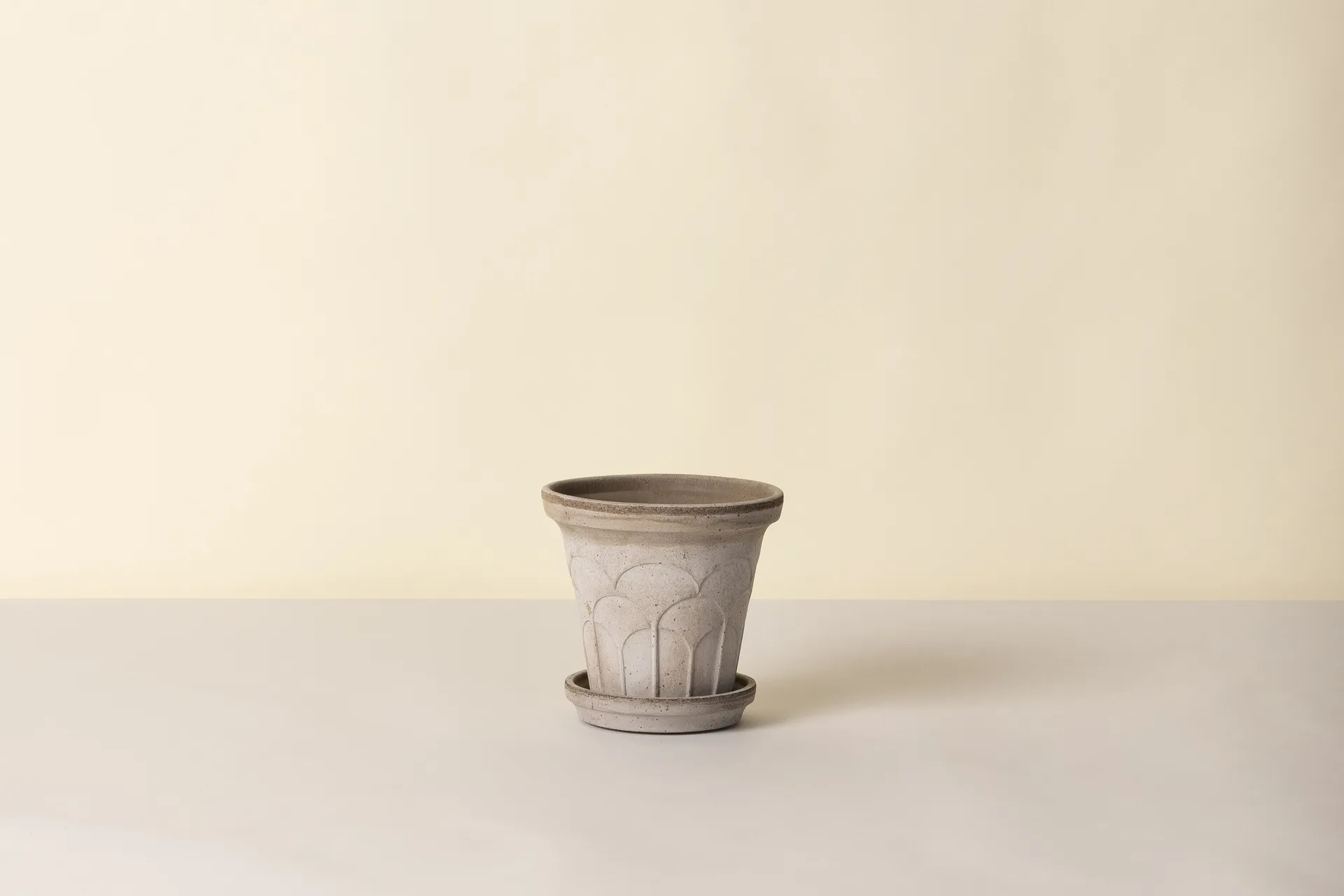 Fleur potte med fat 2 deler, Grey, Ø16 cm Bergs Potter