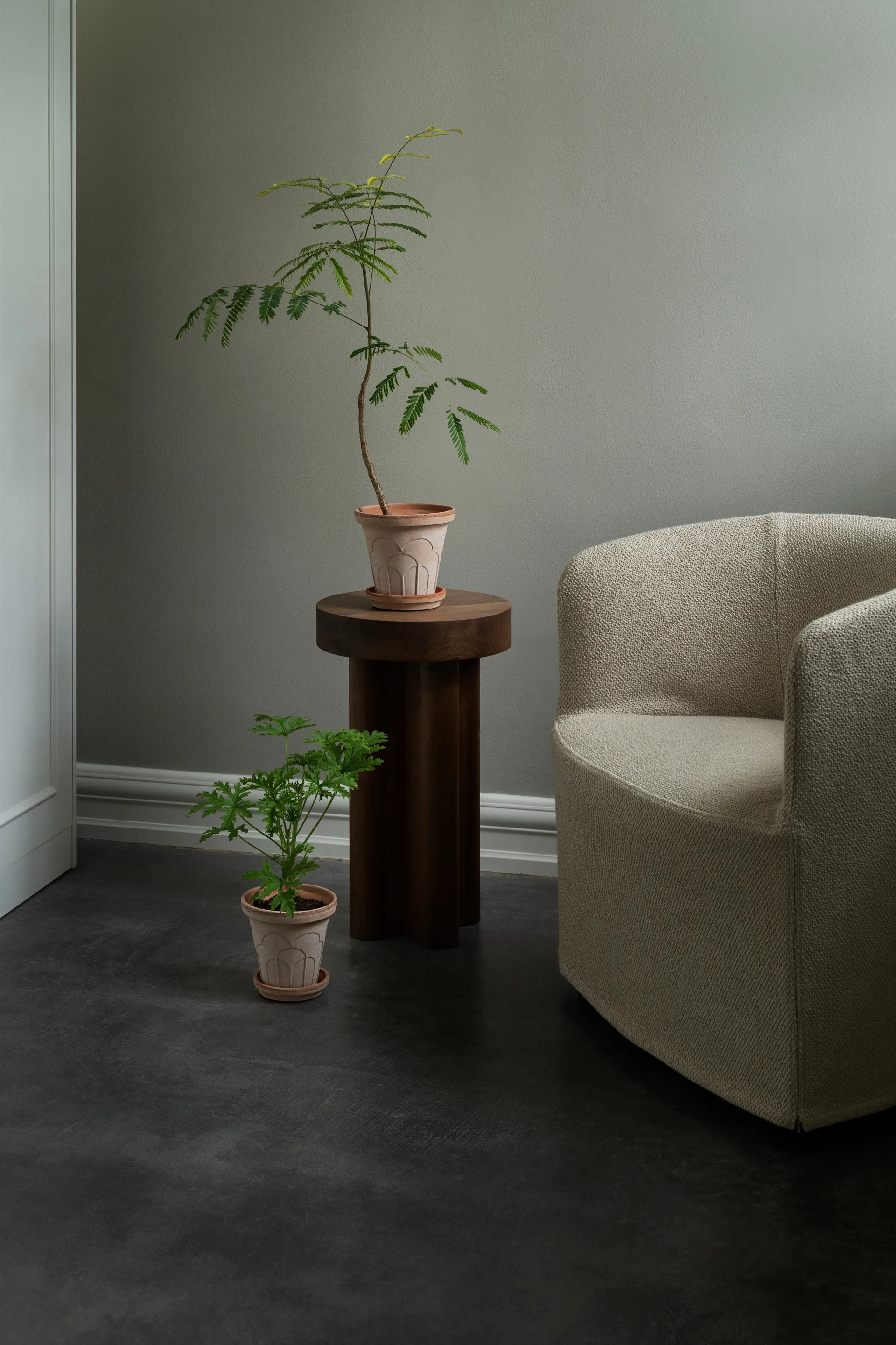 Fleur potte med fat 2 deler, Rosa, Ø16 cm Bergs Potter