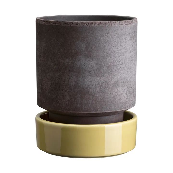 Hoff krukke - Ø14 cm, Raw Grey-Pale Yellow (grå-gul) - Bergs Potter