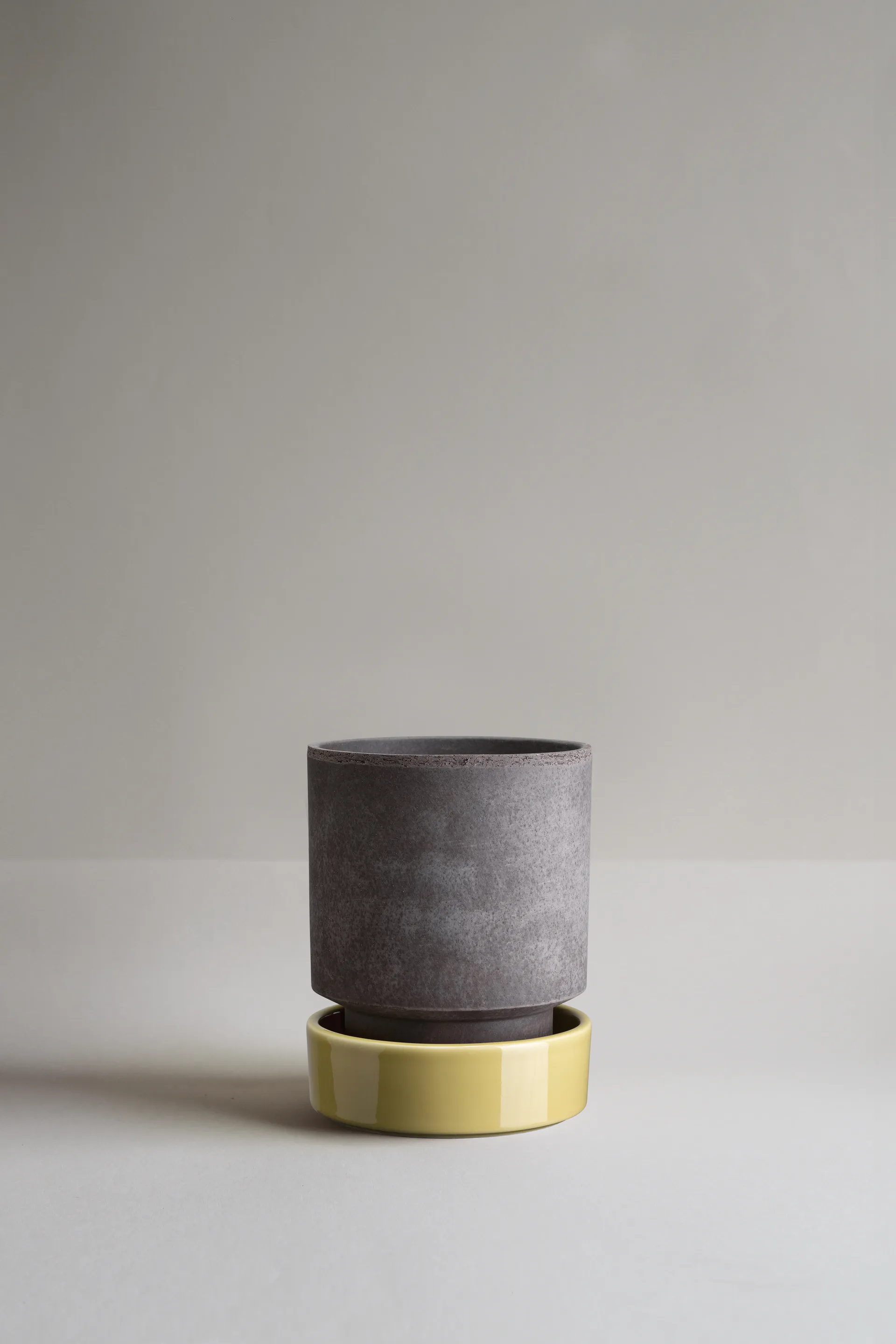 Hoff krukke, Ø14 cm, Raw Grey-Pale Yellow Bergs Potter