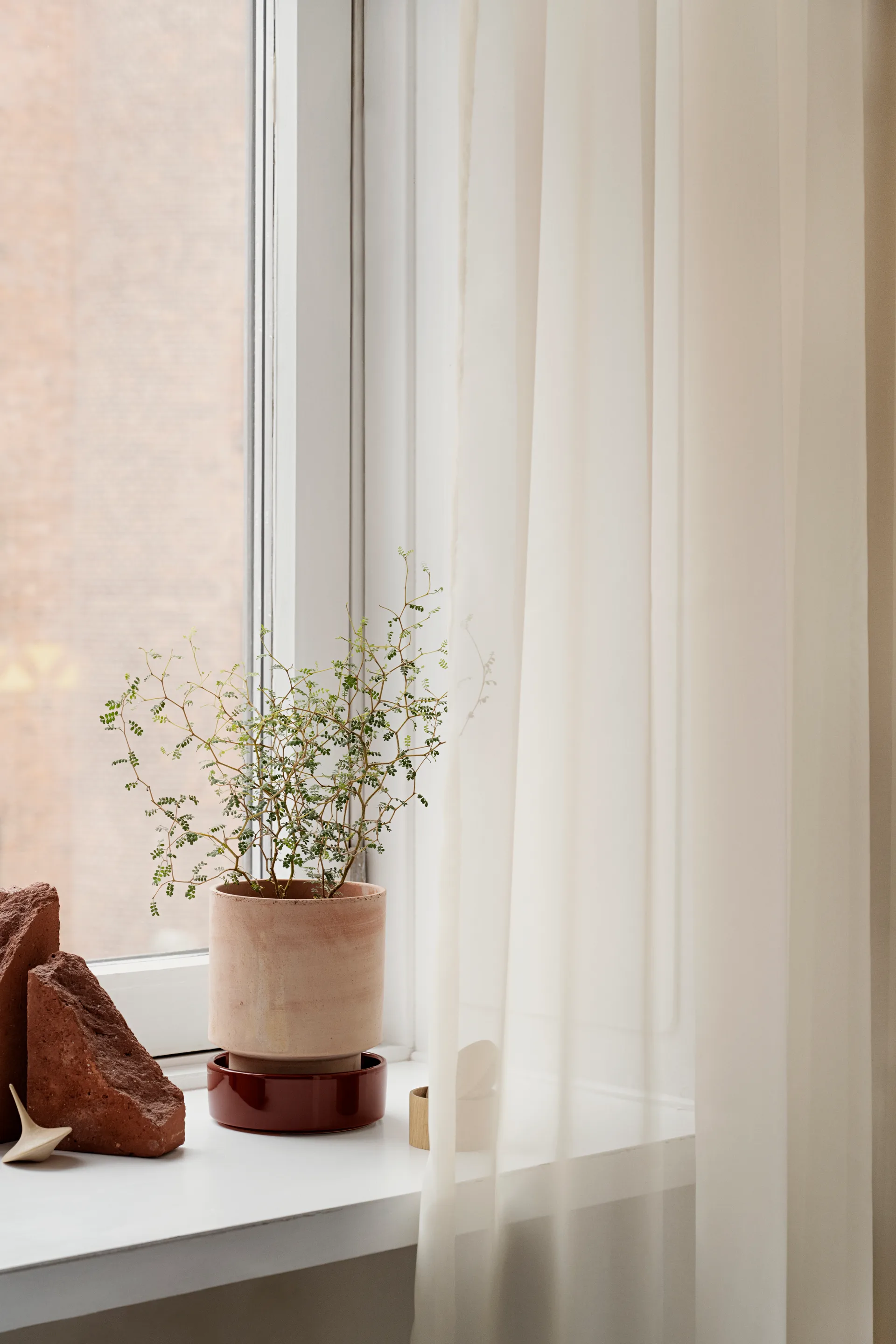 Hoff krukke, Ø14 cm, Raw Rosa-Deep Burgundy Bergs Potter