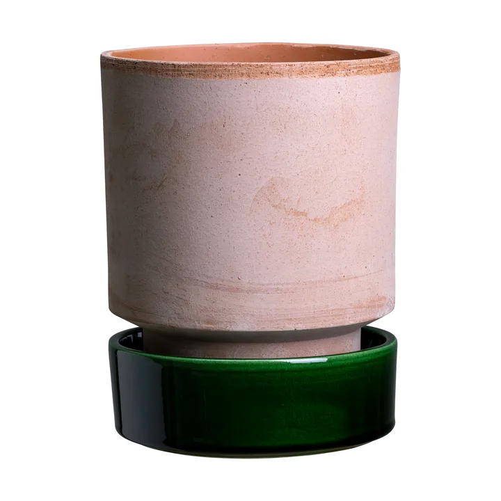 Hoff krukke - Ø14 cm, Raw Rosa-Emerald Green (rosa-grønn) - Bergs Potter