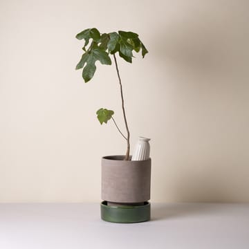 Hoff krukke - Ø18 cm, Raw Grey-Emerald Green - Bergs Potter