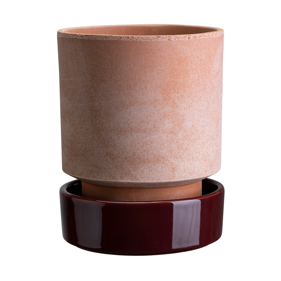 Bilde av Bergs Potter Hoff krukke Ø18 cm Raw Rosa-Deep Burgundy