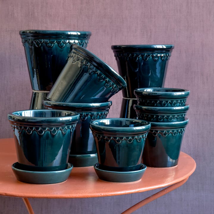 København krukke glassert Ø16 cm, Blå Bergs Potter