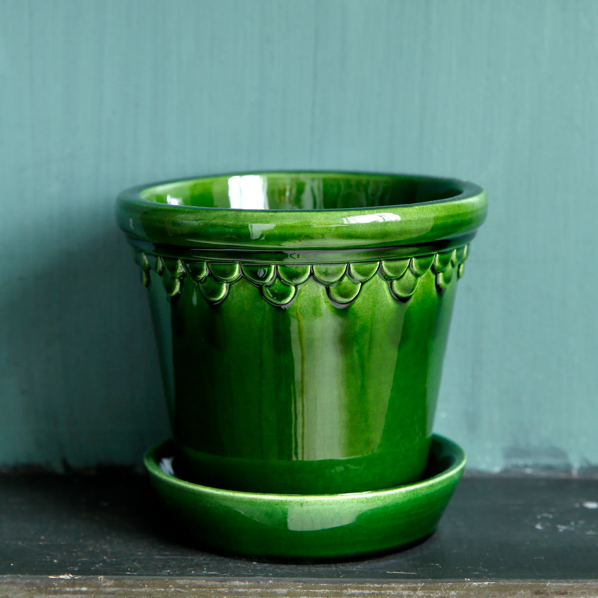 København krukke glassert, Grønn, Ø16 cm Bergs Potter