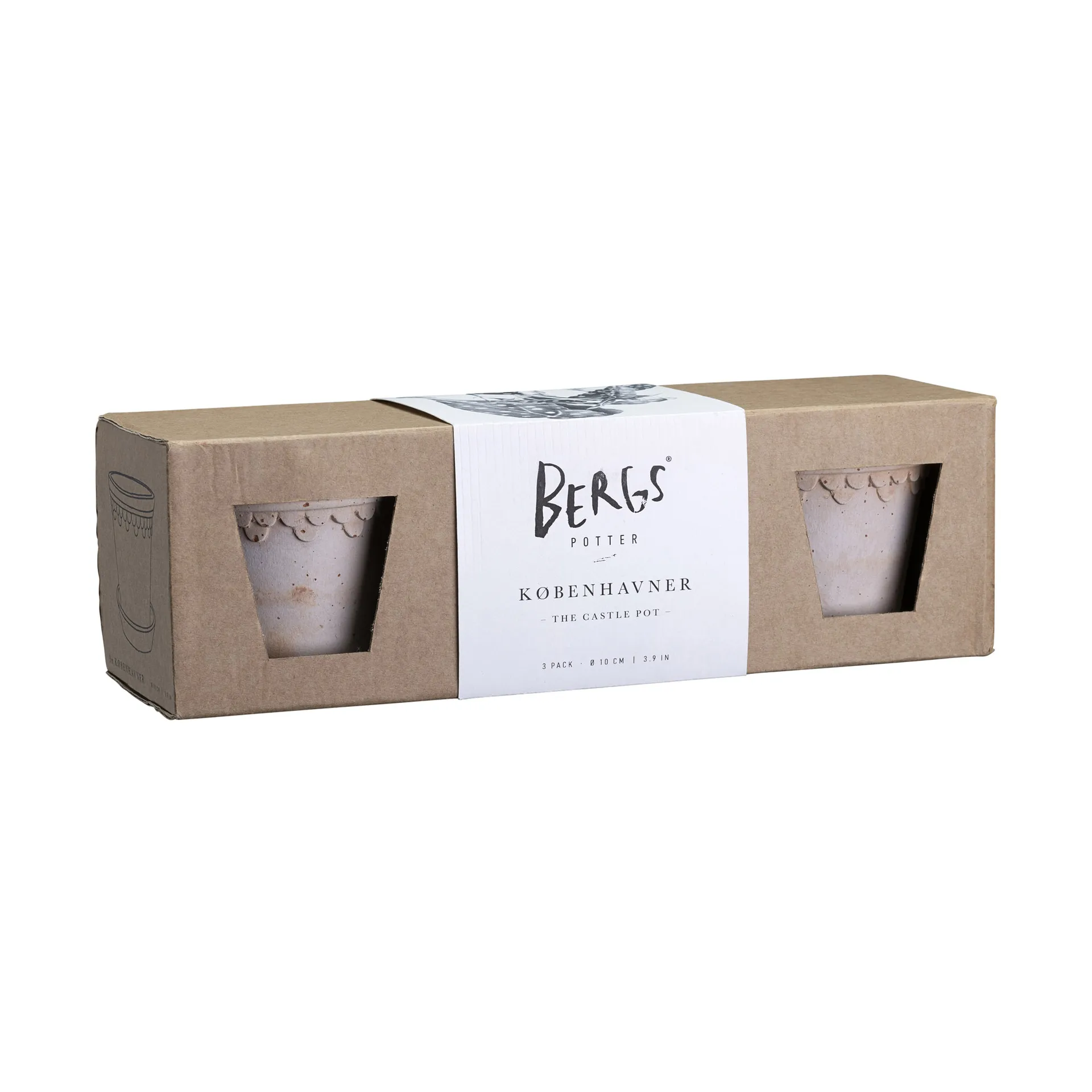 Københavner krukke Ø10 cm 3-pakn., Rosa Bergs Potter