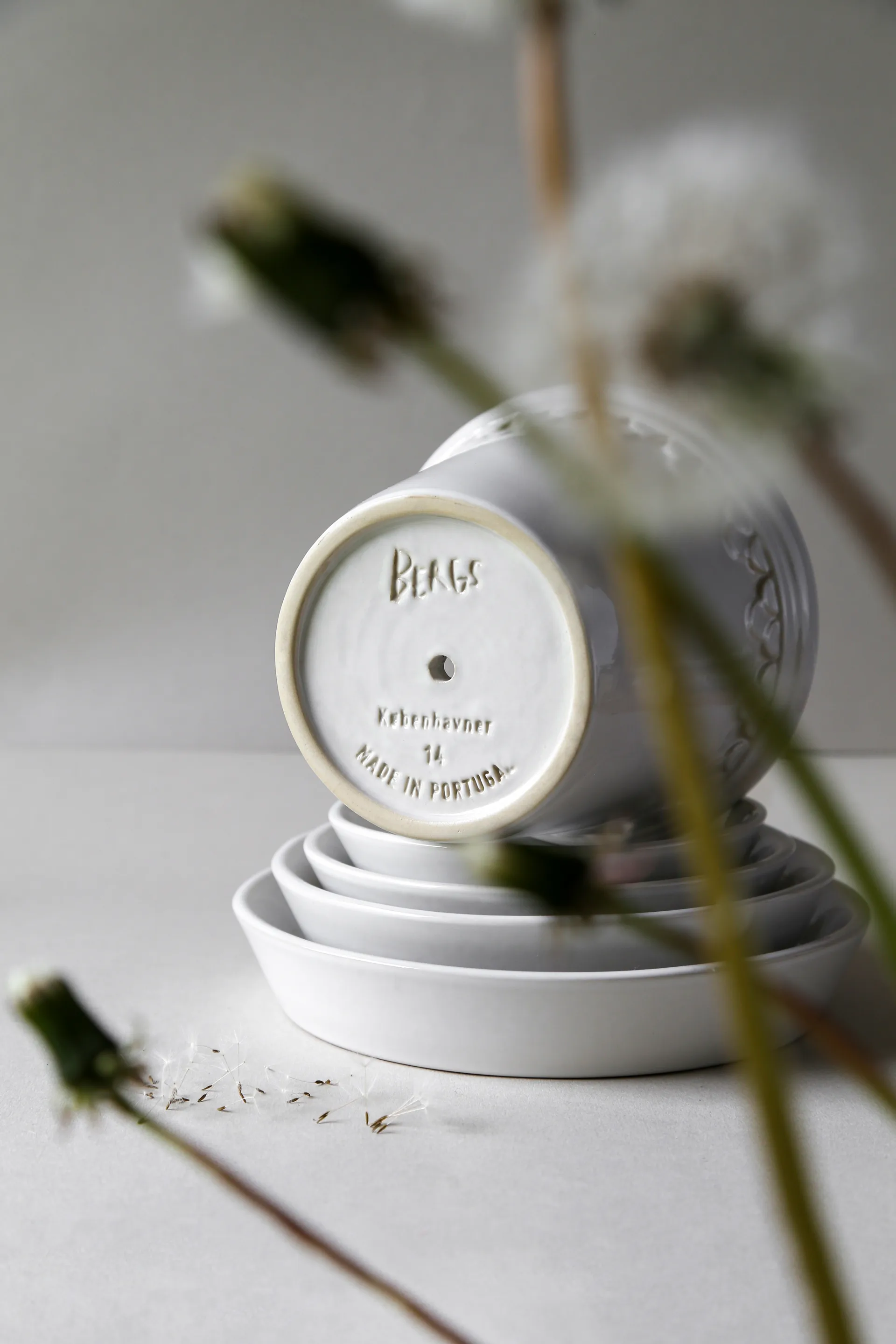 Københavner krukke glassert Ø10 cm, Mineral White Bergs Potter