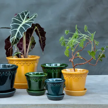 Köpenhamn krukke glasert - Grønn, Ø12 cm - Bergs Potter