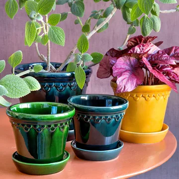 Köpenhamn krukke glasert - Grønn, Ø14 cm - Bergs Potter