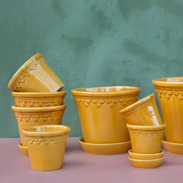 Köpenhamn krukke glasert - Gul, Ø10 cm - Bergs Potter