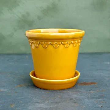 Köpenhamn krukke glasert - Gul, Ø16 cm - Bergs Potter