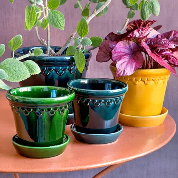 Köpenhamn krukke glasert - Gul, Ø18 cm - Bergs Potter