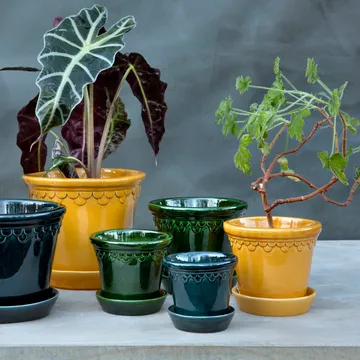 Köpenhamn krukke glasert - Gul, Ø18 cm - Bergs Potter