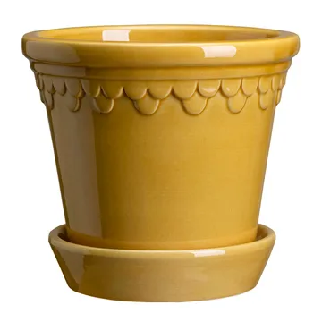 Köpenhamn krukke glasert - Gul, Ø18 cm - Bergs Potter