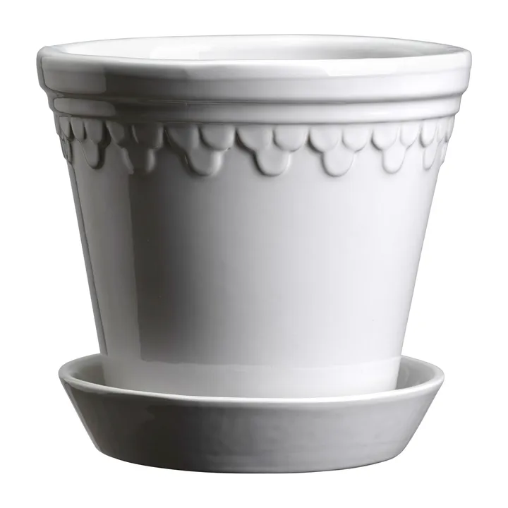Köpenhamn krukke glasert - Mineral White (hvit), Ø16 cm - Bergs Potter