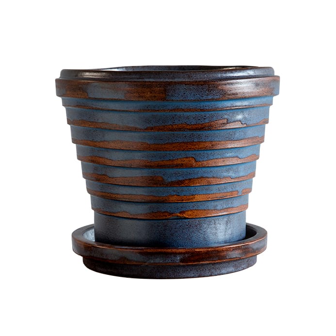 Planet Vintage Metallic krukke Ø21 cm - Blue brown - Bergs Potter