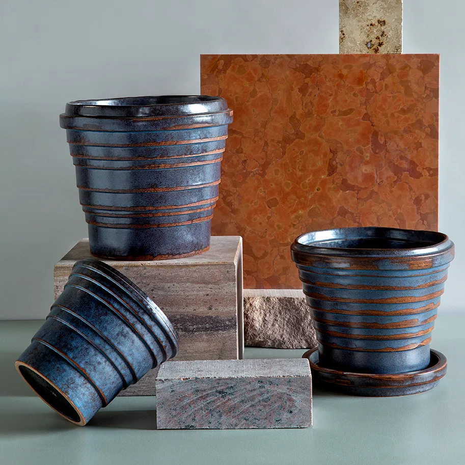 Planet Vintage Metallic krukke Ø21 cm, Blue brown Bergs Potter