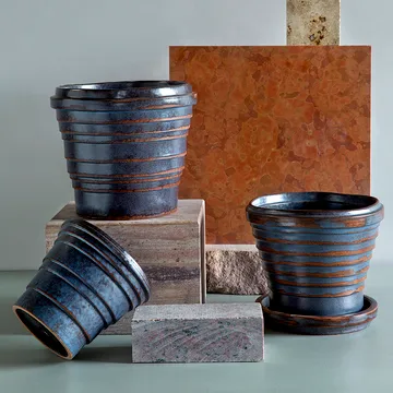 Planet Vintage Metallic krukke Ø21 cm - Blue brown - Bergs Potter