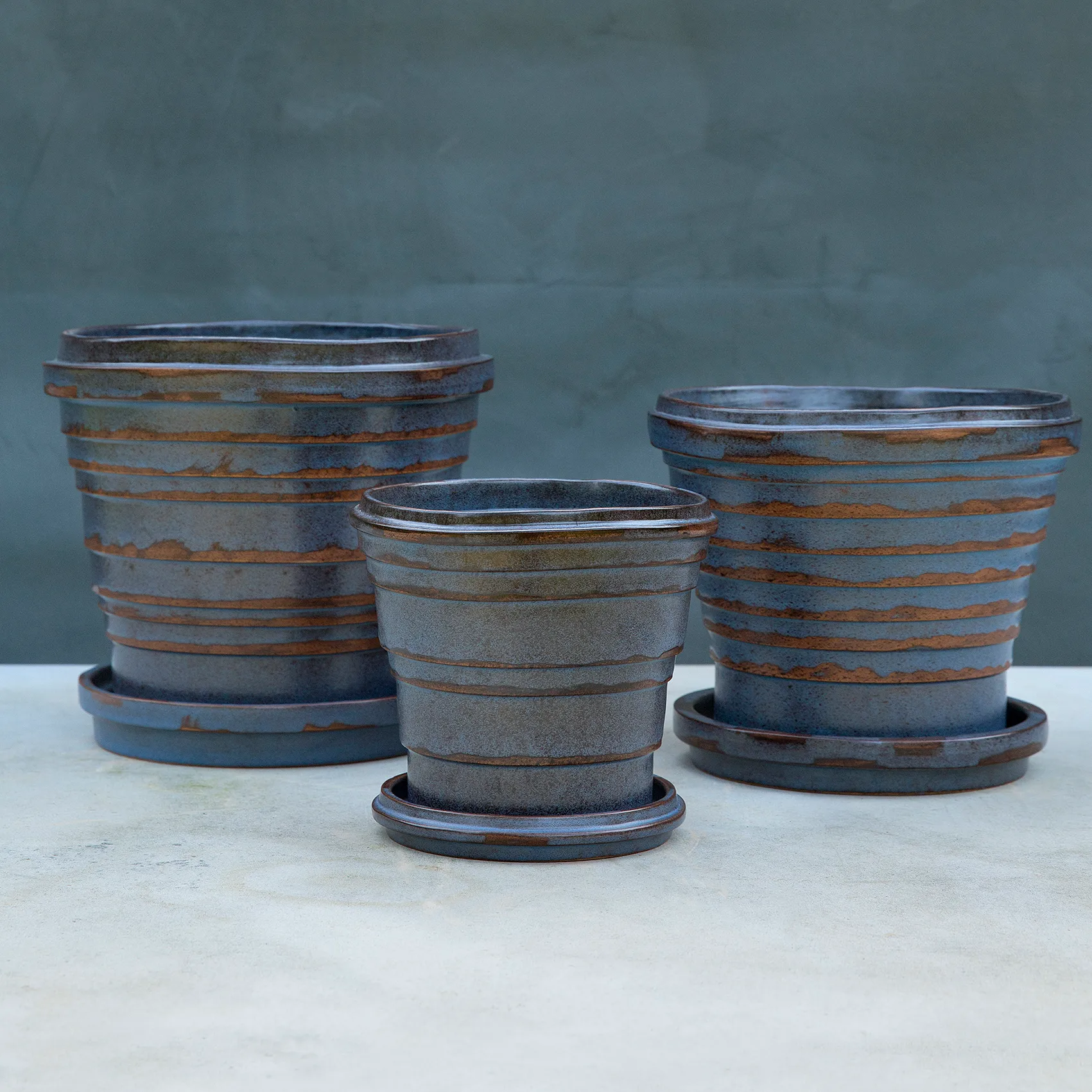 Planet Vintage Metallic krukke Ø25 cm, Blue brown Bergs Potter