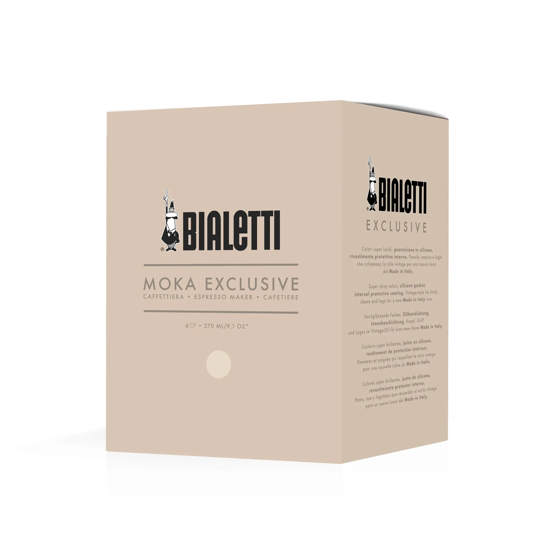 Bialetti eksklusiv mokkakanne, Creme, 6 kopper Bialetti