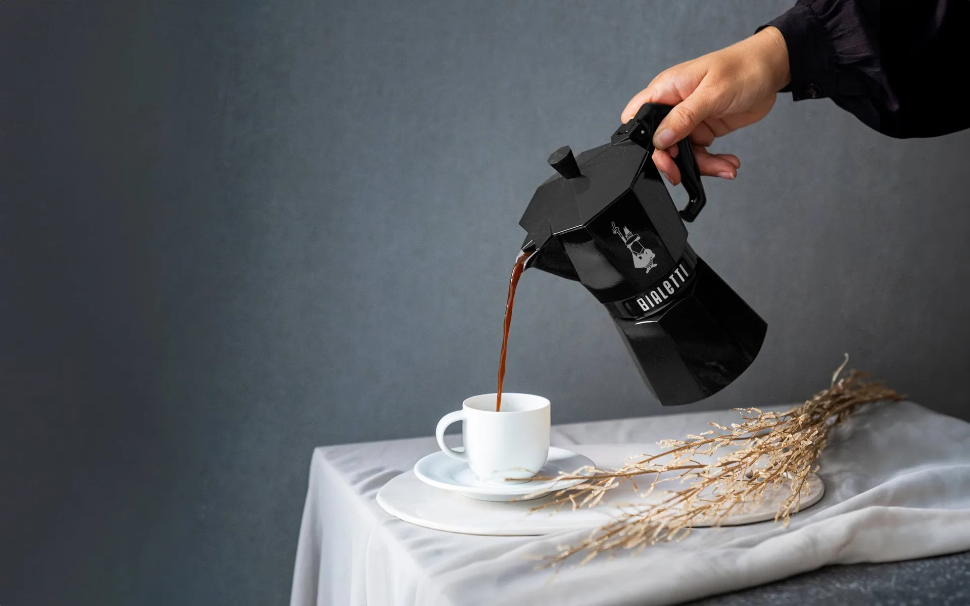 Bialetti eksklusiv mokkakanne, Svart, 6 kopper Bialetti