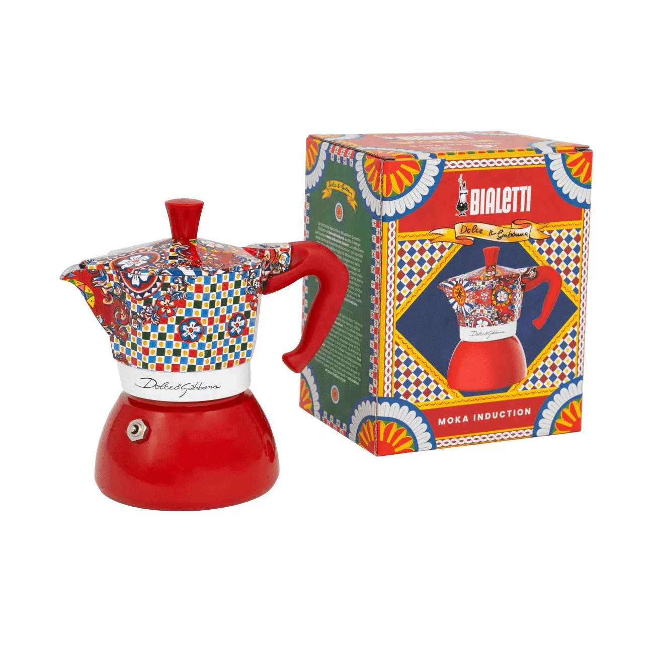 Bialetti x Dolce & Gabbana mokkakanne induksjon, Sicilian cart, 4 kopper Bialetti