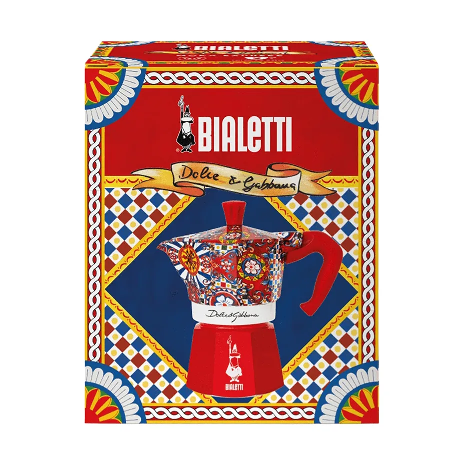 Bialetti x Dolce & Gabbana mokkakanne, Sicilian cart, 3 kopper Bialetti