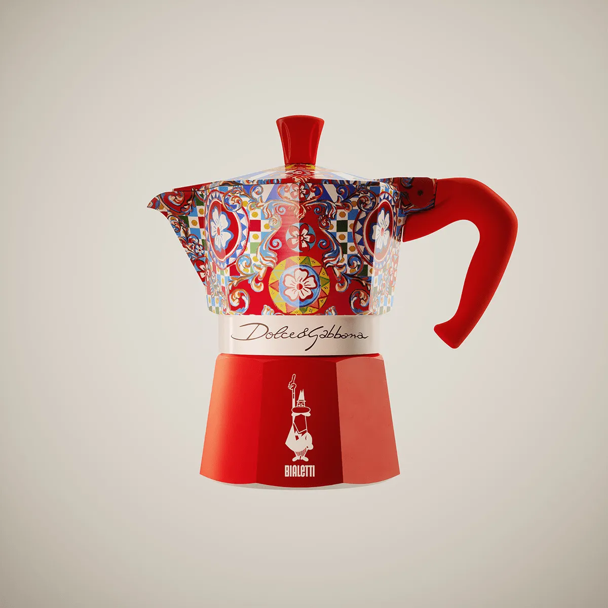 Bialetti x Dolce & Gabbana mokkakanne, Sicilian cart, 3 kopper Bialetti