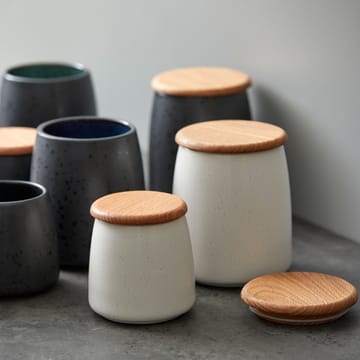 Bitz boks med lokk matt 12 cm - Matt kremhvit - Bitz