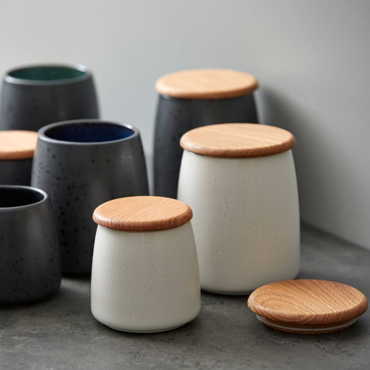 Bitz boks med lokk matt 12 cm, Matt kremhvit Bitz