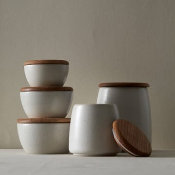 Bitz boks med lokk matt 12 cm - Matt kremhvit - Bitz
