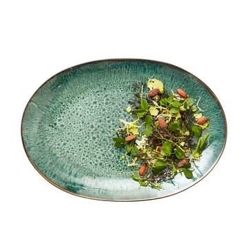 Bitz fat ovalt 25x36 cm - Svart-grønn - Bitz
