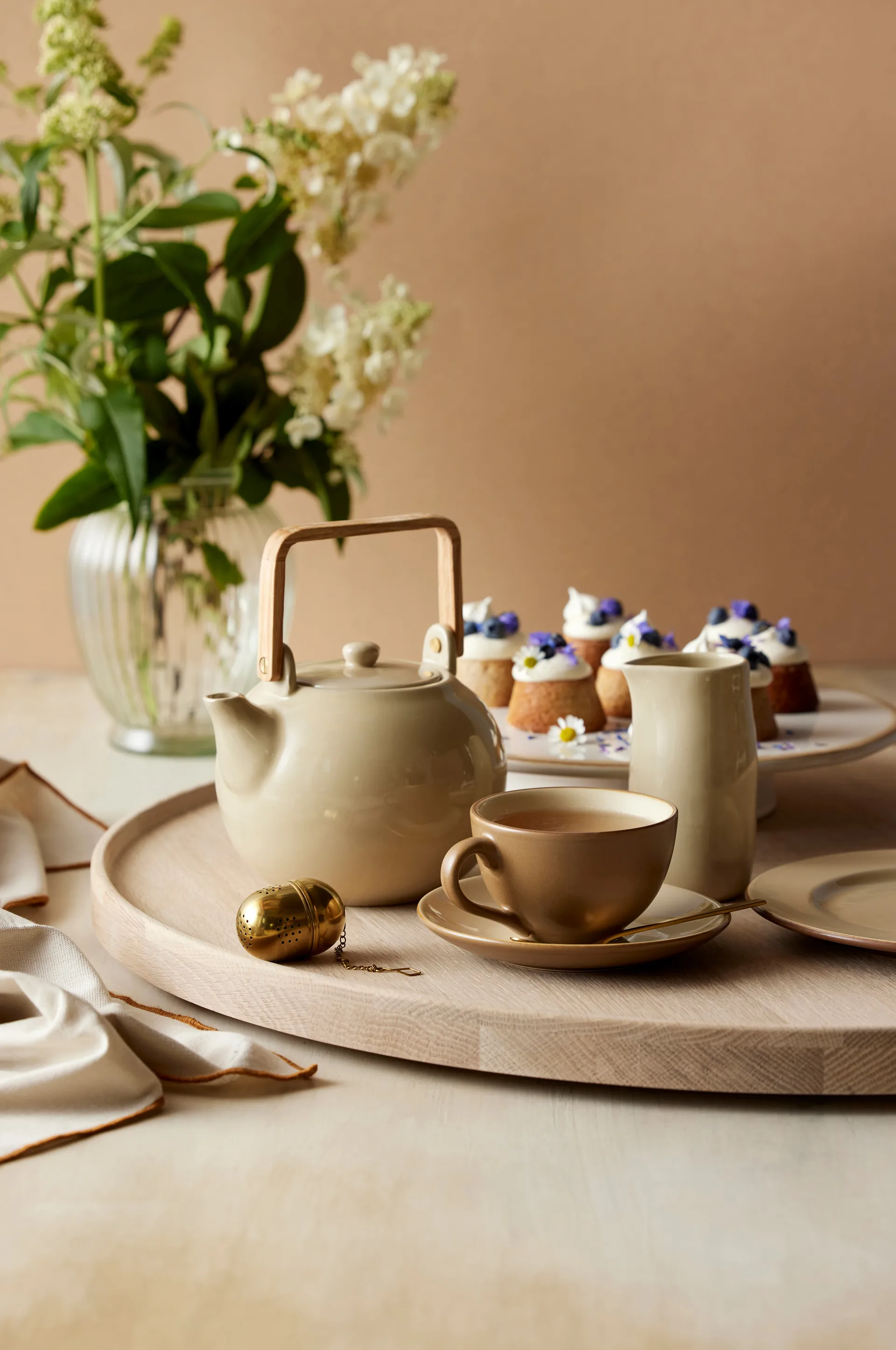 Bitz kopp med fat 24 cl matt, Wood-sand Bitz