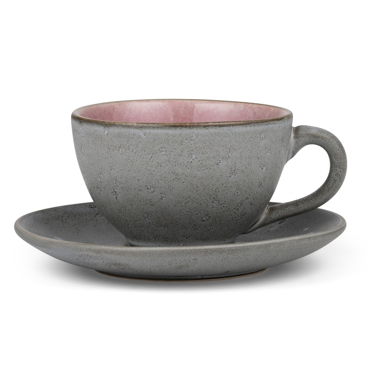 Bitz Bitz kopp med teskål grå Rosa