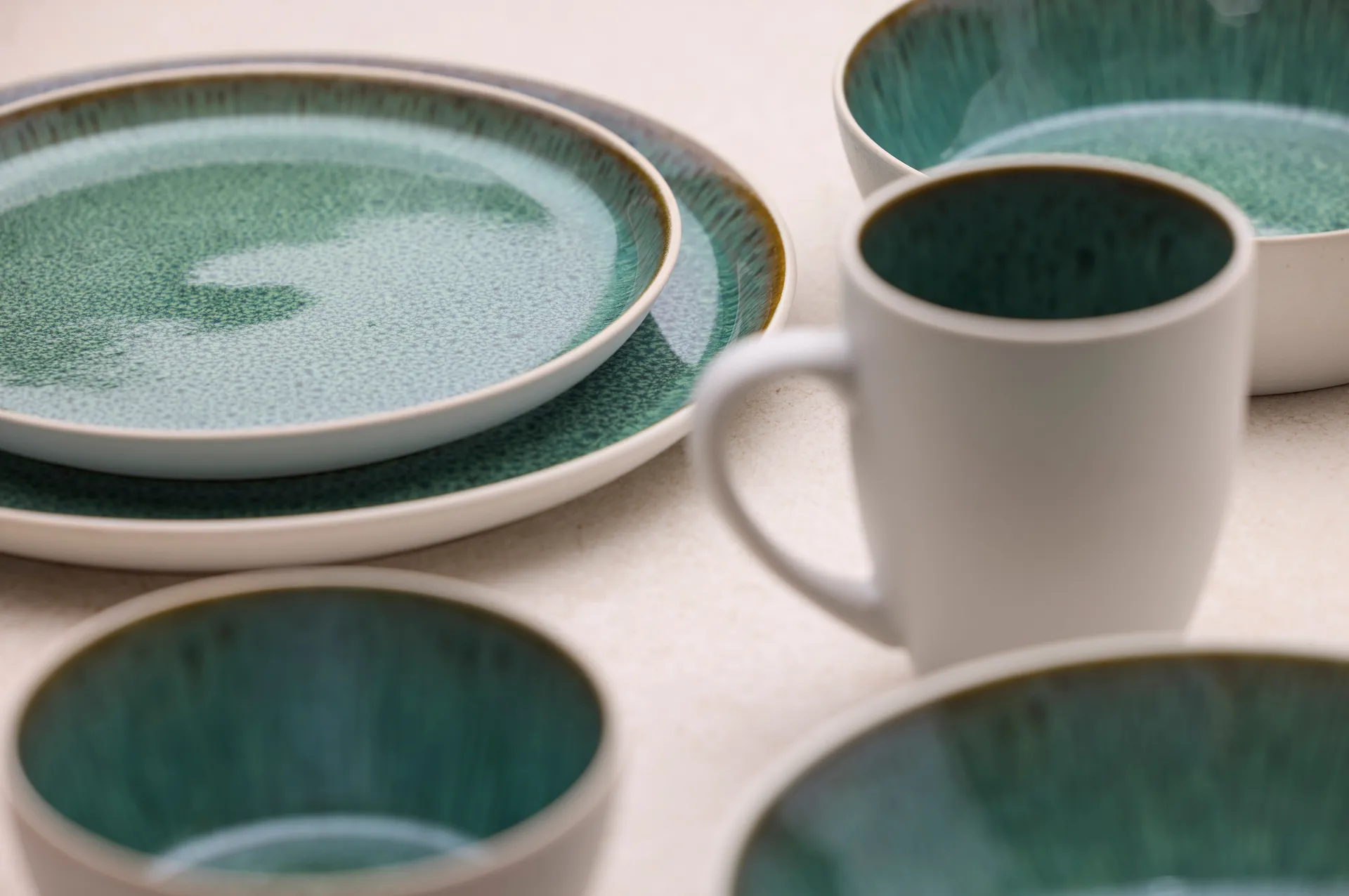 Bitz tallerken gastro Ø 21 cm, Hvit-grønn Bitz