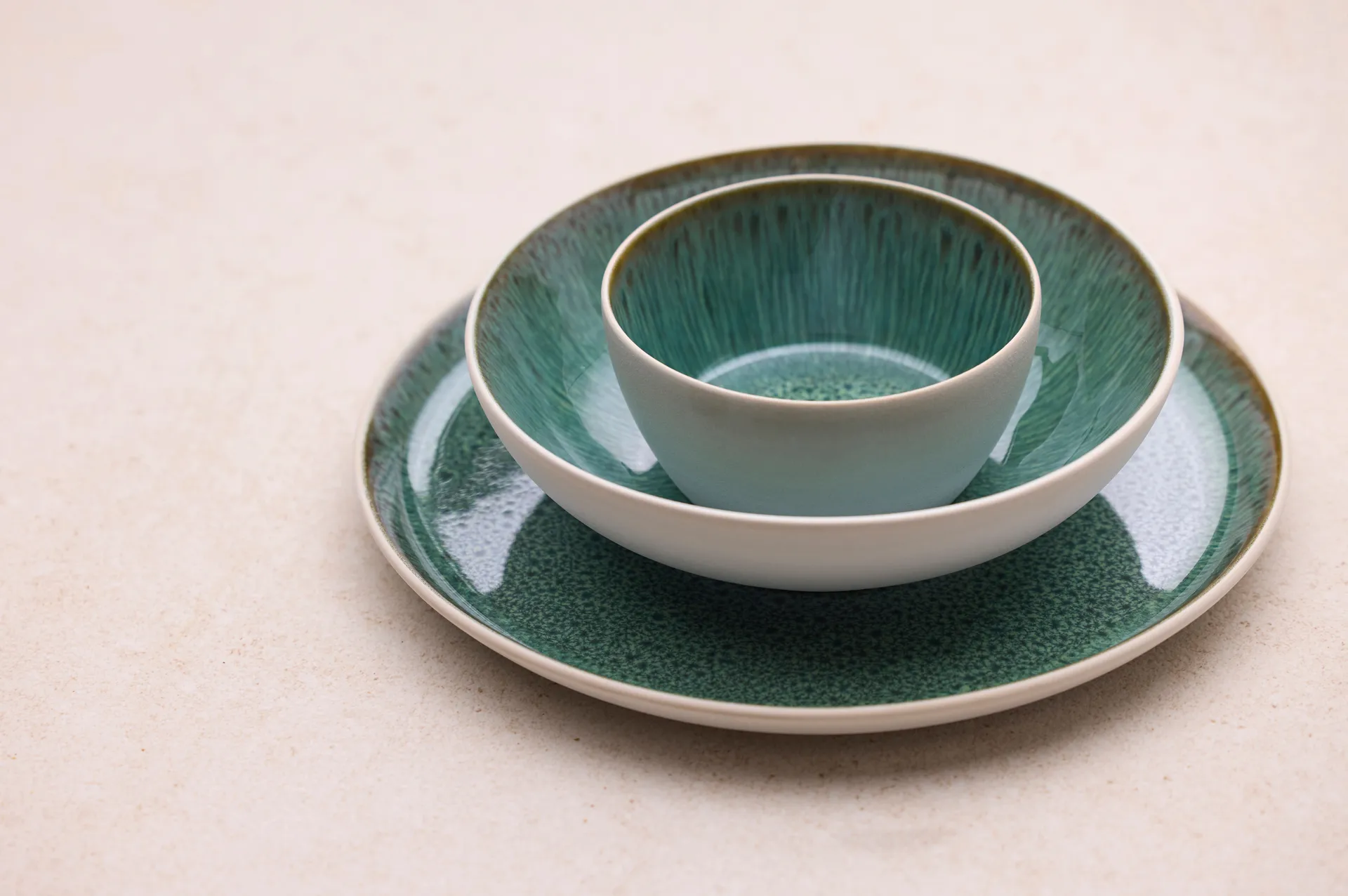 Bitz tallerken gastro Ø27 cm, Hvit-grønn Bitz