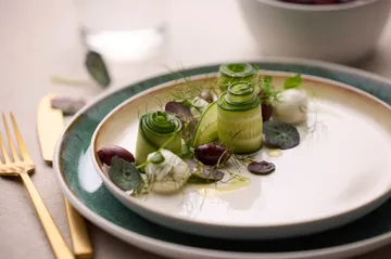 Bitz tallerken gastro Ø27 cm - Hvit-grønn - Bitz