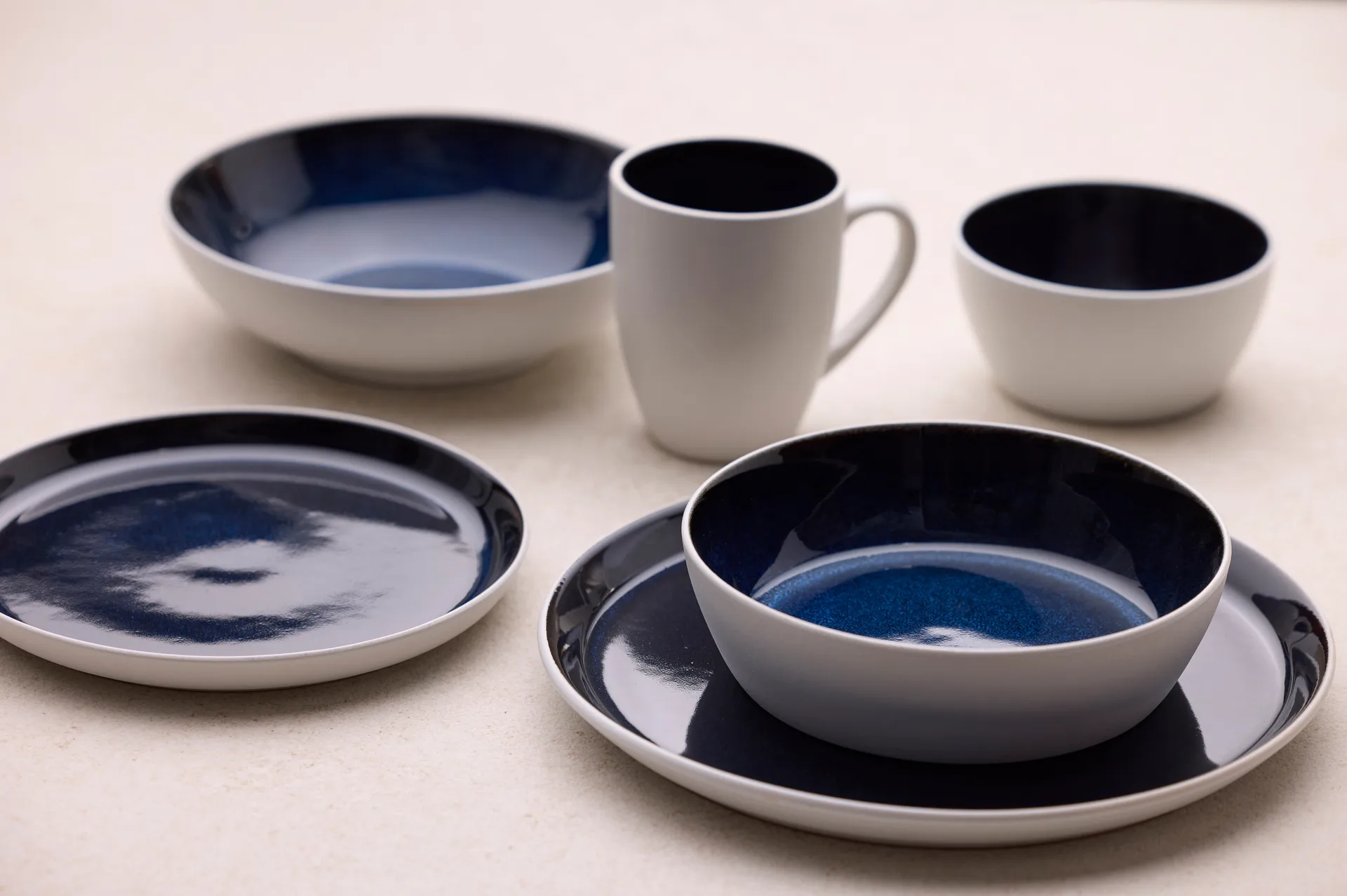 Bitz tallerken gastro Ø27 cm, Hvit-mørk blå Bitz