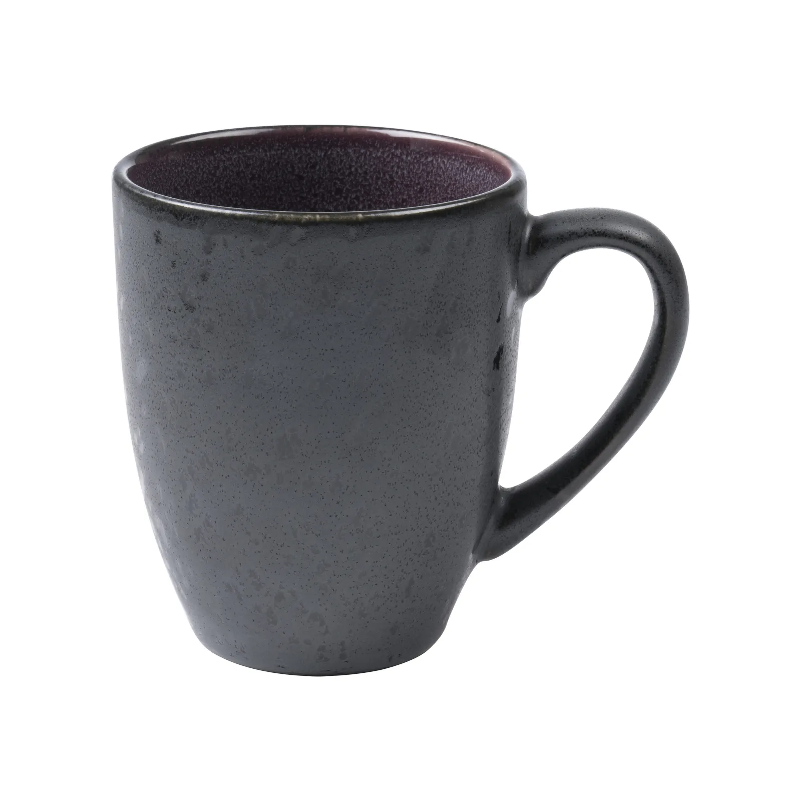 Krus 30 cl Steingods, Sort-lilla Bitz