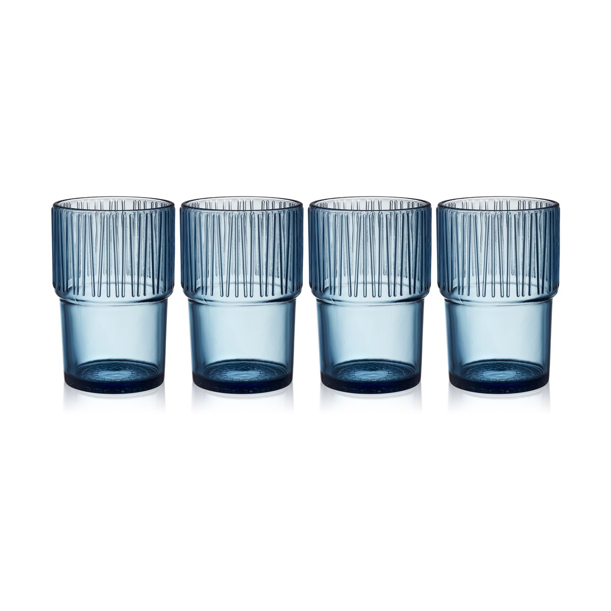 Bitz Kusintha caféglass 38 cl 4-stk. Blue | Skandinavisk Design | Vannglass | Blå