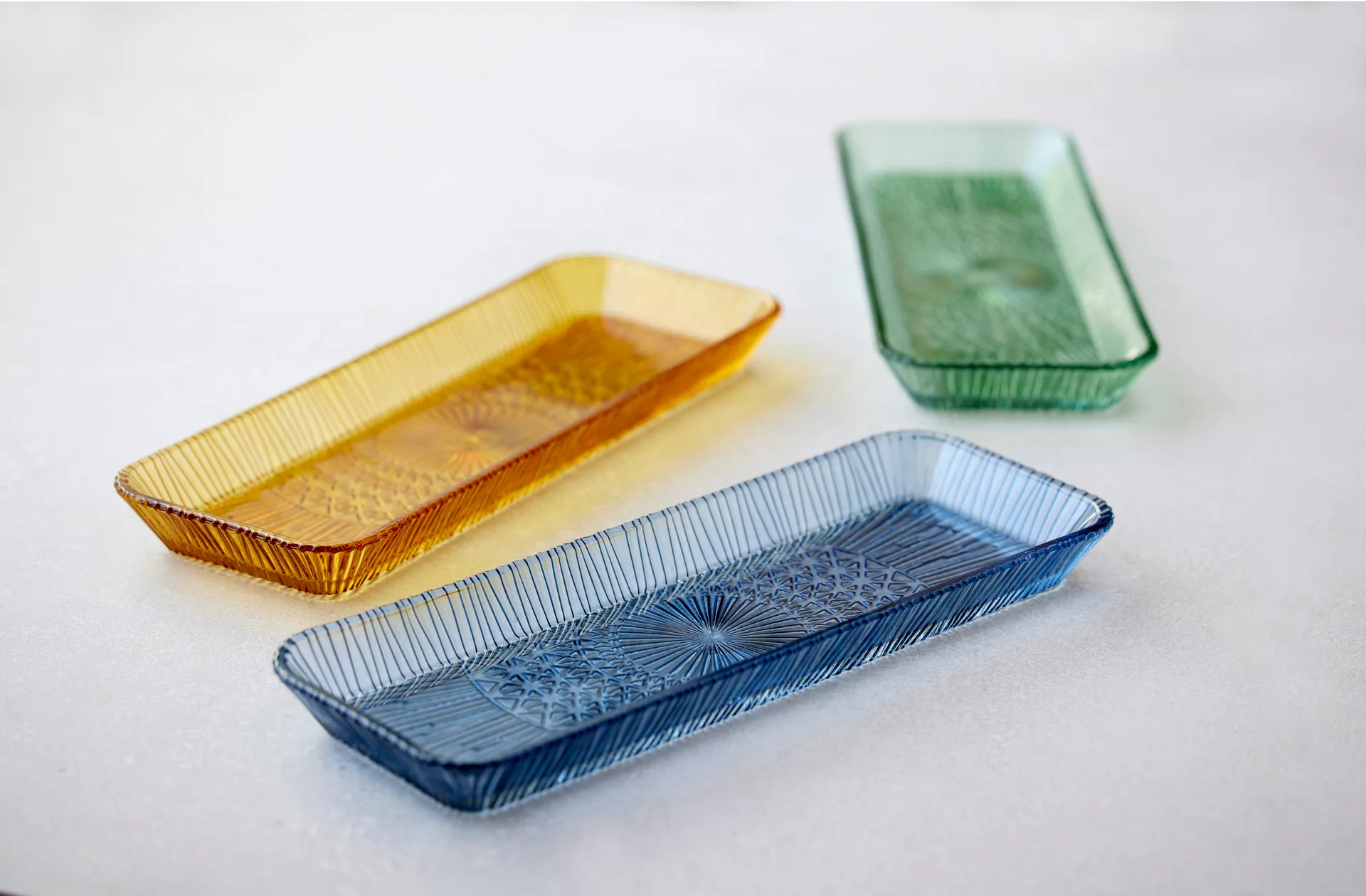 Kusintha serveringsfat rektangulært 14x38 cm, Blue Bitz