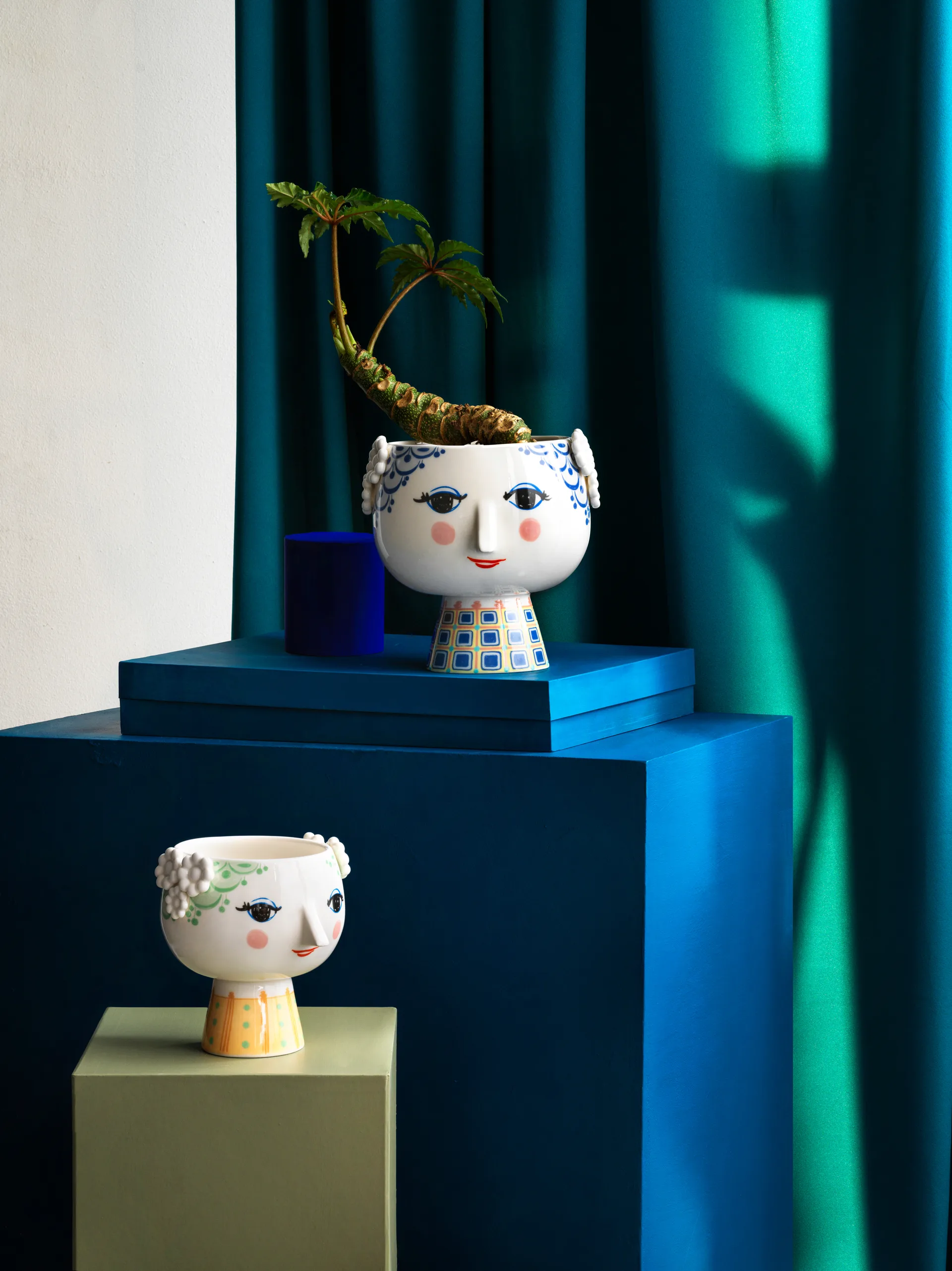 Eva krukke på fot Ø 15,5 cm, Grønn Bjørn Wiinblad