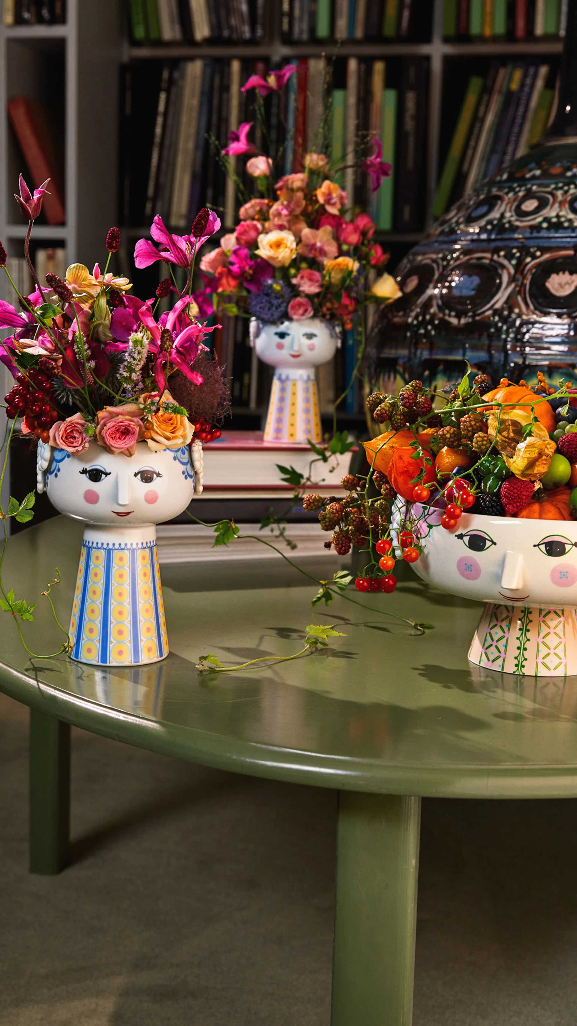 Eva skål på fot Ø 24 cm, Rosa Bjørn Wiinblad