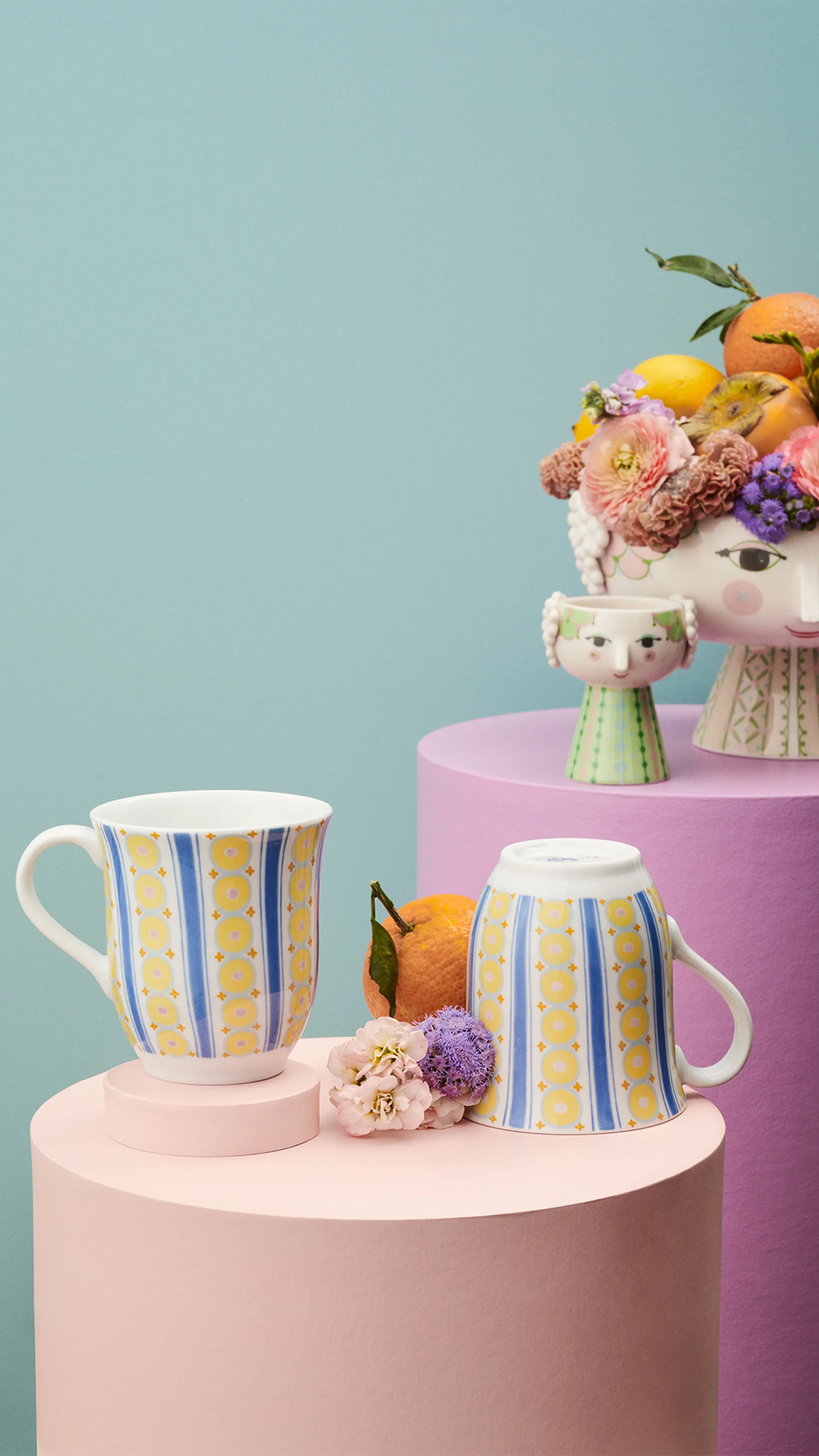 Eva skål på fot Ø 24 cm, Rosa Bjørn Wiinblad