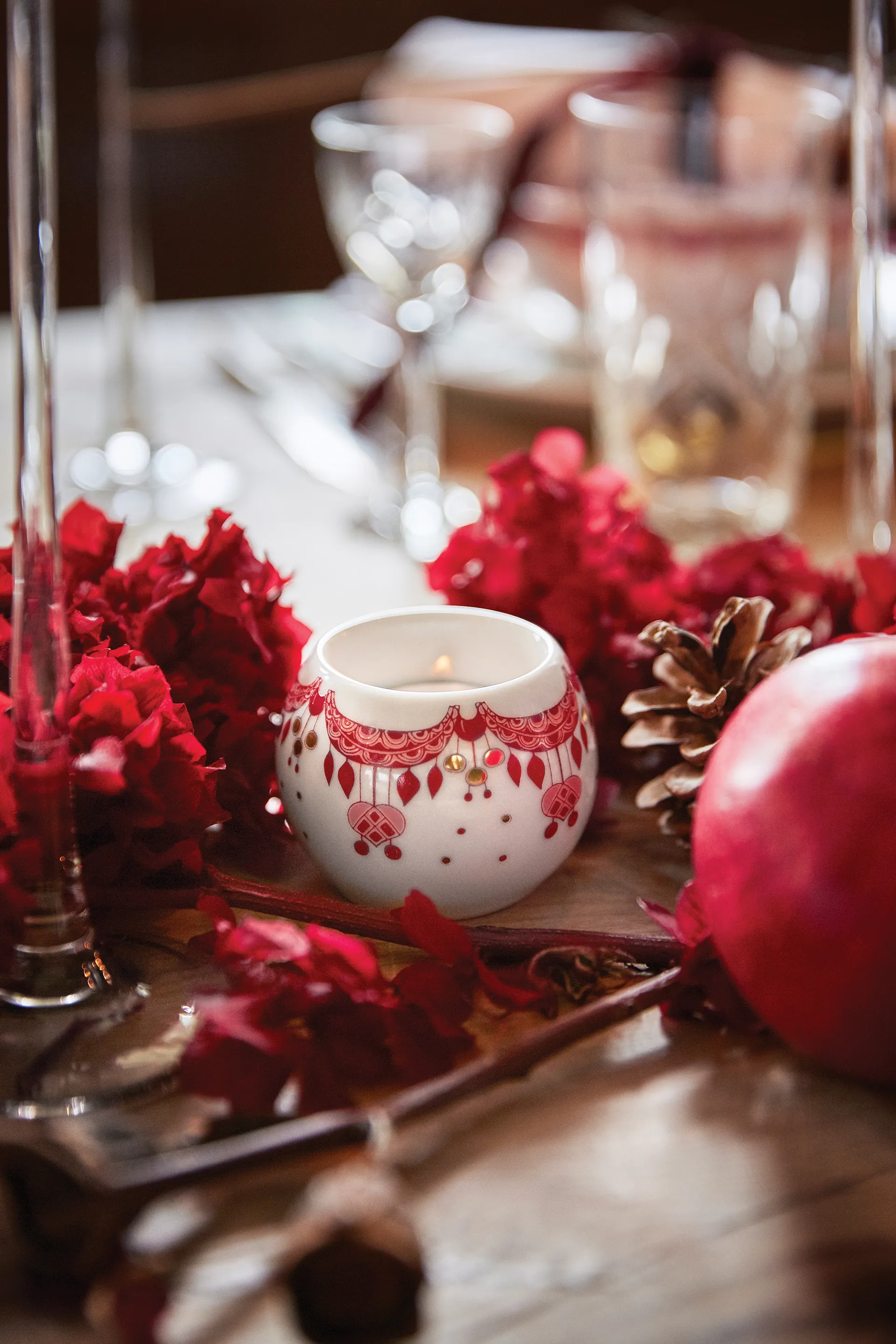 Guirlande lyslykt 5 cm, Rød Bjørn Wiinblad