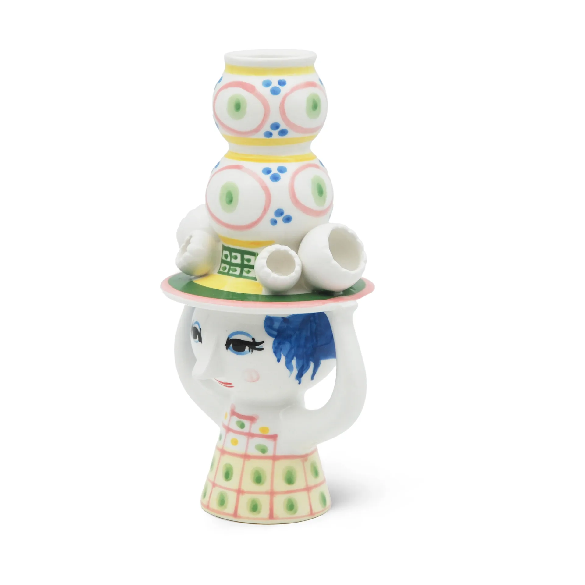 Lady with hat vase H16 cm, Rosa Bjørn Wiinblad