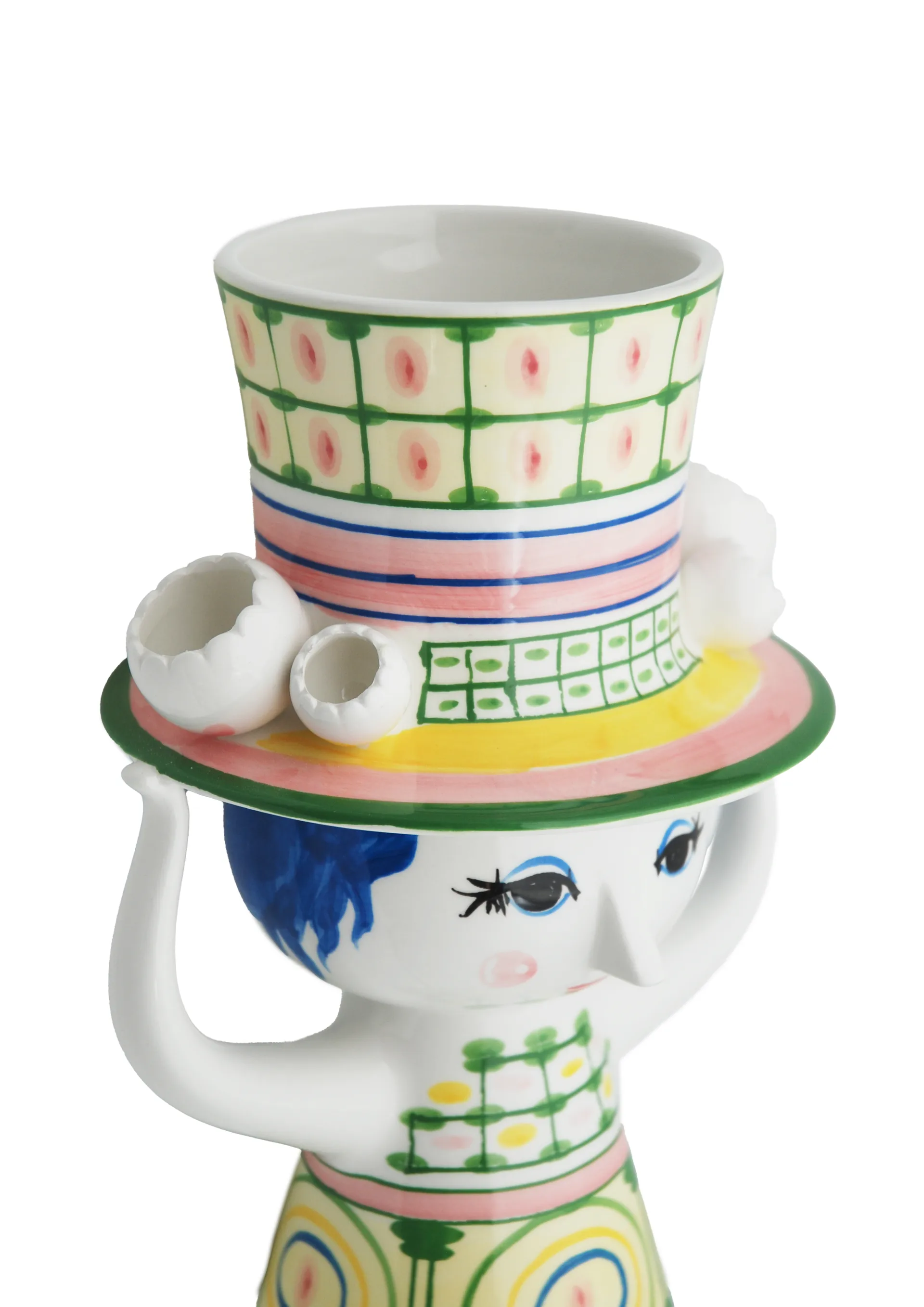 Lady with hat vase H24,5 cm, Grønn Bjørn Wiinblad